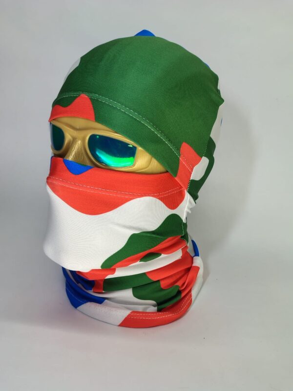 Balaclava Pasamontañas Sublimada en Polilicra Camo Tricolor